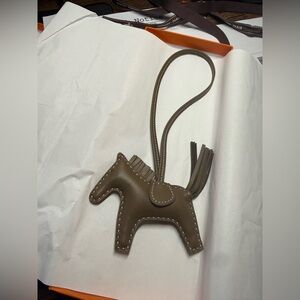 Hermes Rodeo PM Bag Charm Etoupe Gray